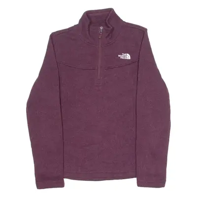 THE NORTH FACE Womens Fleece Maroon 1/4 Zip Tight Knit M