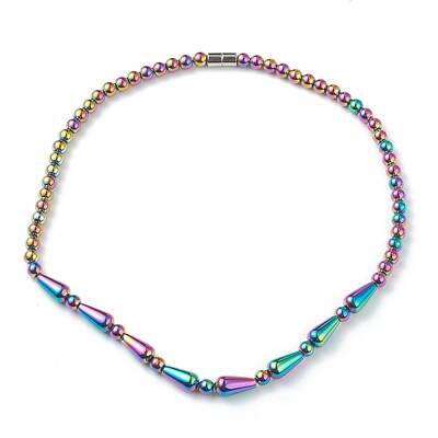 Electroplate Non-Magnetic Synthetic Hematite Beaded Necklaces