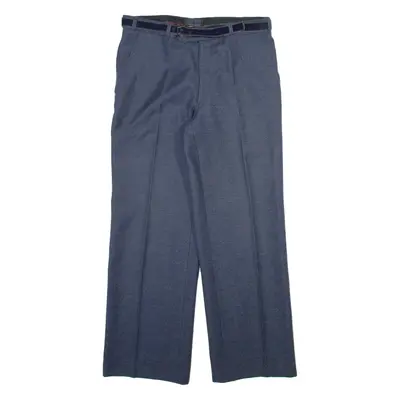 Womens Trousers Blue Regular Straight Wool W30 L28