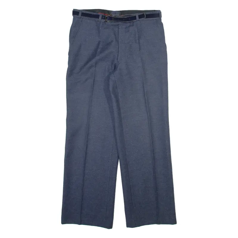 Womens Trousers Blue Regular Straight Wool W30 L28
