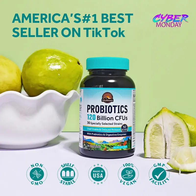 Digestive Enzymes Probiotics,Promotes Immune System&Digestive Health,120 Billion CFUs,Bathroom,Healthcare For Men&Women,Cyber...