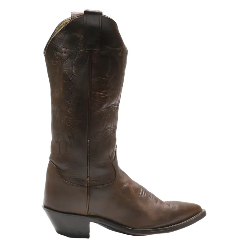 JUSTIN Cowboy Boots Brown Leather Womens UK 6.5