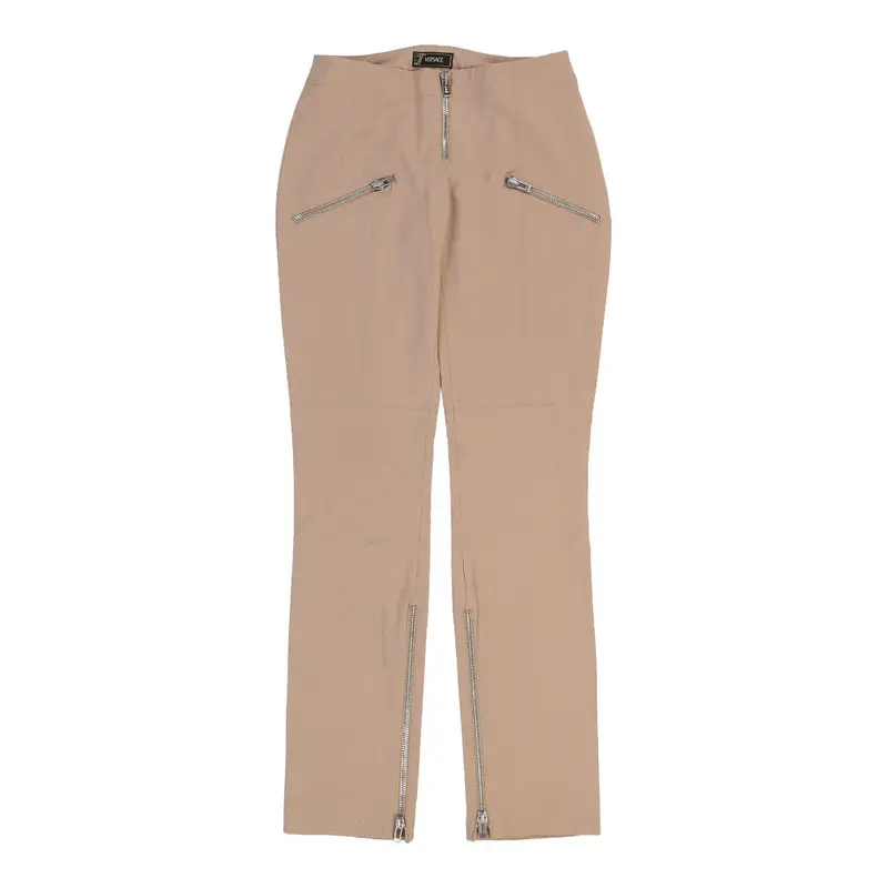 Versace Trousers - 30W UK 8 Brown Wool