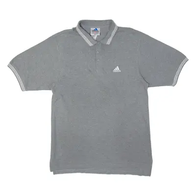 ADIDAS Mens Polo Shirt Grey L