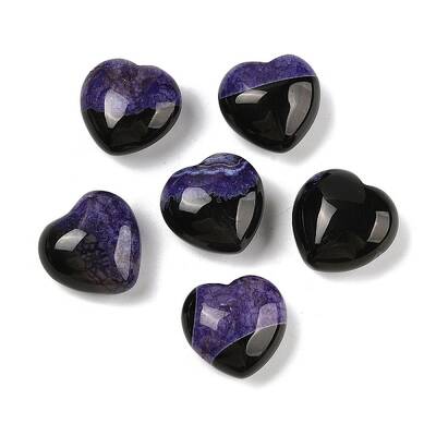 Natural Agate(Dyed & Heated) Heart Palm Stone