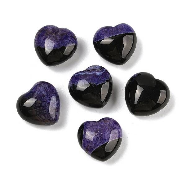 Natural Agate(Dyed & Heated) Heart Palm Stone