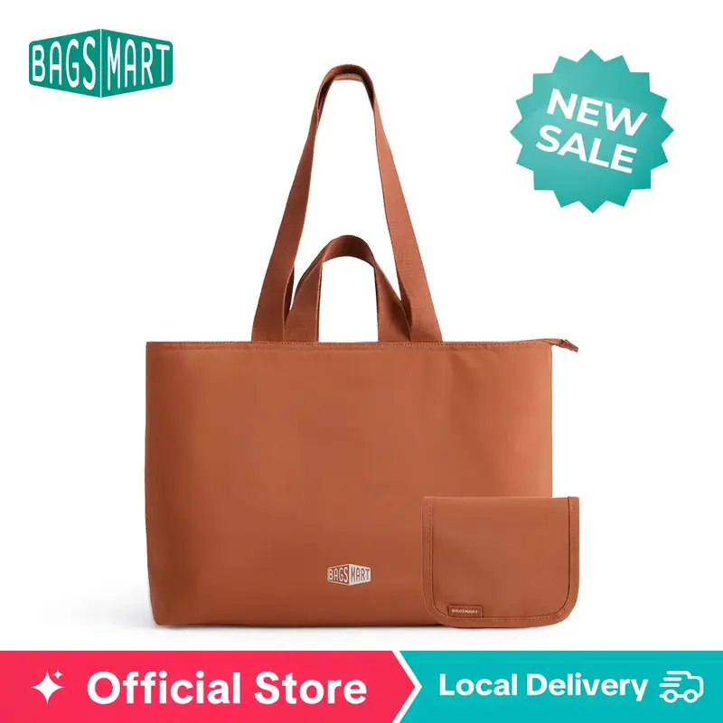 【NEW IN】BAGSMART Chic 25L Puffy Tote for Women Laptop Shoulder Handbag, Lightweight Commute Tote with Multiple Waterproof...