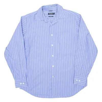 NAUTICA Mens Shirt Blue Striped Long Sleeve L