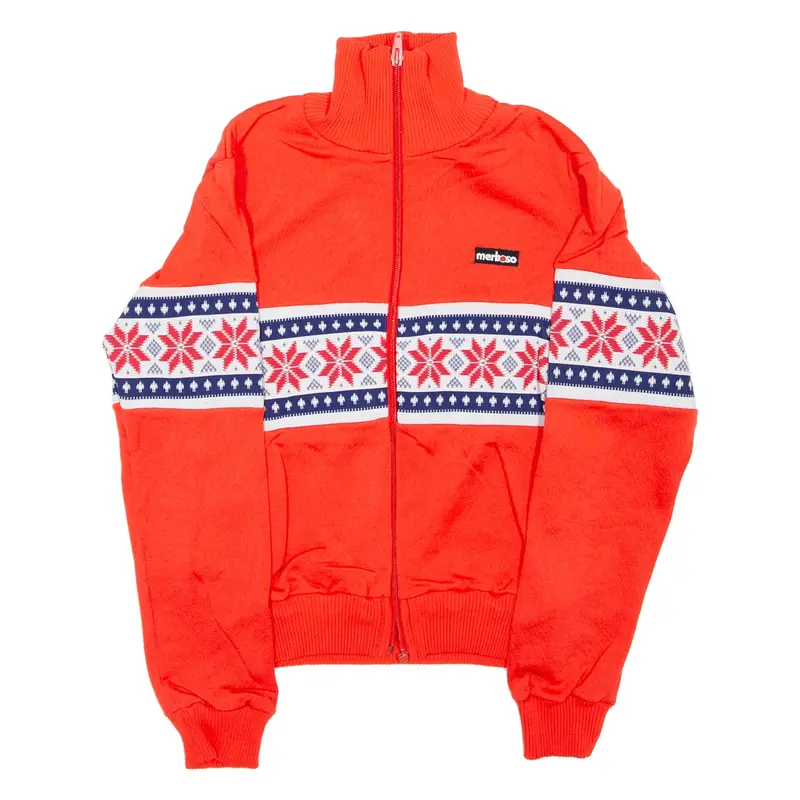 Womens Jacket Orange Fair Isle XS