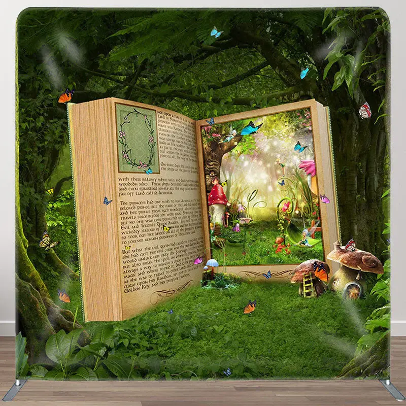 Aperturee Forest Magic Book Fabric Backdrop Cover for Birthday - Aperturee