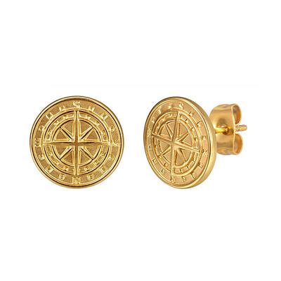 Stainless Steel Compass Stud Earrings