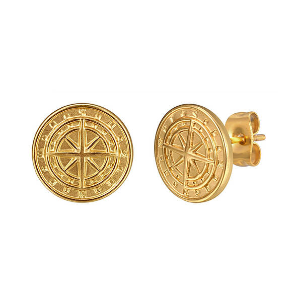 Stainless Steel Compass Stud Earrings