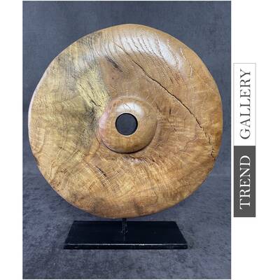 Abstract Wood Sculpture Art Modern Round Wood Statue Hand Carved Art Table Desktop Art | NATURE OF THINGS 18.5"x12.2&quo...