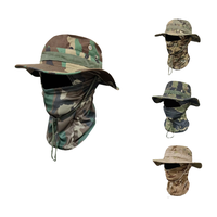 2 in 1 Outdoor Sports Boonie Hat, 1 Count Split Design Thickened Brim Men's Hats with Face Cover, Perfect for Outdoor Sports ...