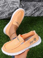 Unisex's Sunflower Embroidered Design Slip on Walking Shoes, Casual Comfortable Non-slip Walking Shoes, Fashionable Shoes for...