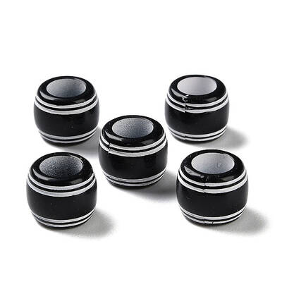 Spray Printed Opaque Acrylic European Beads