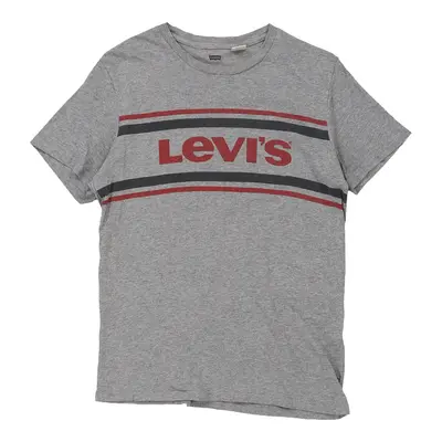 Levis Spellout T-Shirt - Small Grey Cotton