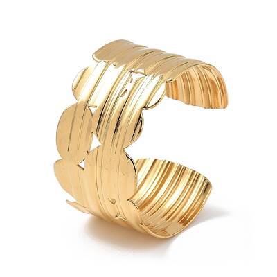 Ion Plating(IP) 304 Stainless Steel Cuff Bangles for Women