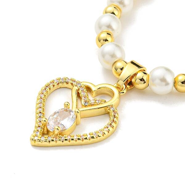 Cubic Zirconia and Rhinestone Heart Pendant Necklace