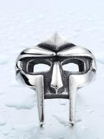 Men's Punk Style Hollow Out Mask Design Ring, Vintage Design Ring, Fashion Jewelry Accessories for Party, Daily Decor for Boy...