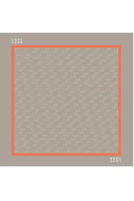LH Logo Scarf in Beige & Orange - Large