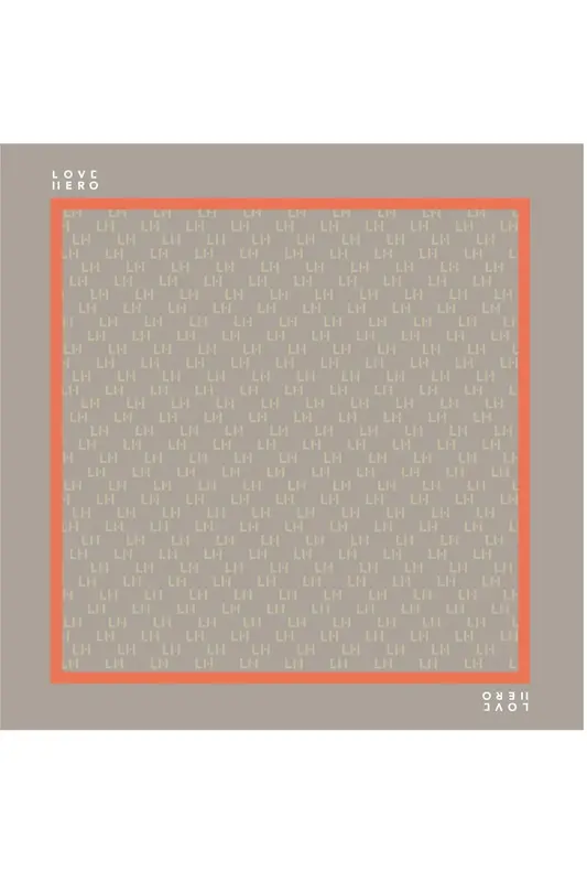 LH Logo Scarf in Beige & Orange - Large