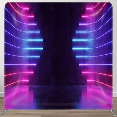 Aperturee Dark Parallel Neon Lights Room Party Backdrop Decor - Aperturee