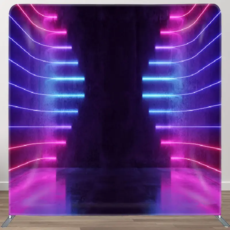 Aperturee Dark Parallel Neon Lights Room Party Backdrop Decor - Aperturee