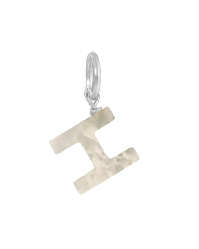 MOP Letter Charm | Metal Color: Silver | Letter: H
