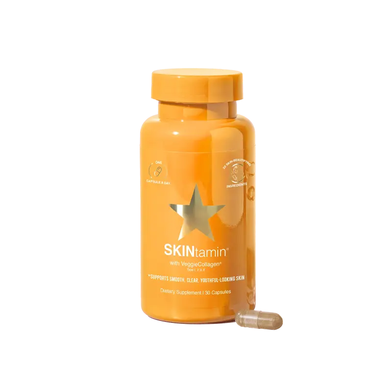 HAIRtamin SKINtamin – Daily Collagen Peptides Skin Supplement with 22 Beautifying Vitamins and Vegetarian Ingredients for C...