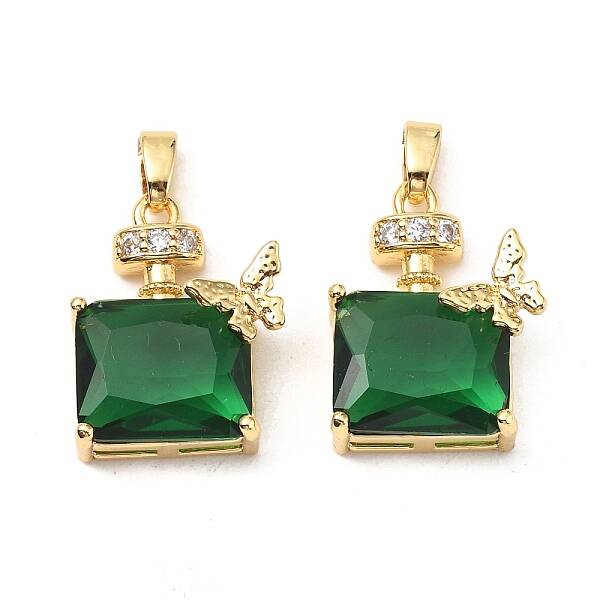 Brass Micro Pave Cubic Zirconia Pendants