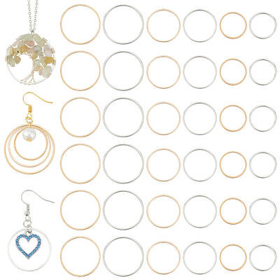 120Pcs 6 Styles Brass Linking Rings