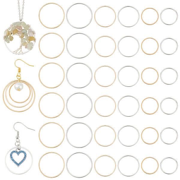 120Pcs 6 Styles Brass Linking Rings