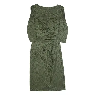 FRENCH CONNECTION Womens Bodycon Dress Green Geometric Midi UK 10