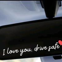 I Love You，drive safe Rearview Mirror Sticker Decal - Car Truck Sticker for Safe Driving, White color Waterproof Vinyl vehi...