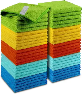 Microfiber Cleaning Cloths-50 Pack, Premium All-Purpose Car Cloth, Lint Free Dust Cloth Cleaning Rags, Absorbent Cleaning Tow...