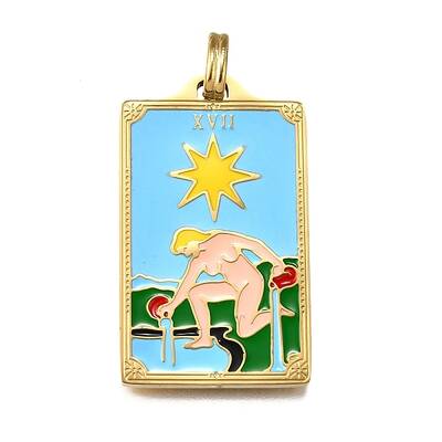 Tarot 304 Stainless Steel Enamel Pendants