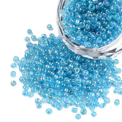Round Transparent Colors Rainbow Glass Seed Beads