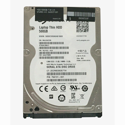 865537-001 HP 500GB 7200RPM SATA 6Gb/s 2.5-inch Hard Drive