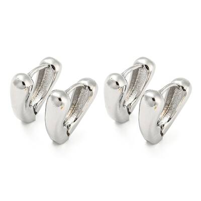 Rack Plating Brass Triangle Hoop Earrings