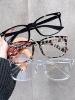 Square Frame Eyeglasses, Mixed Clear Lens Eyeglasses for Women & Men, Modern Fashion Eyeglasses for Work, Daily Clothing Deco...