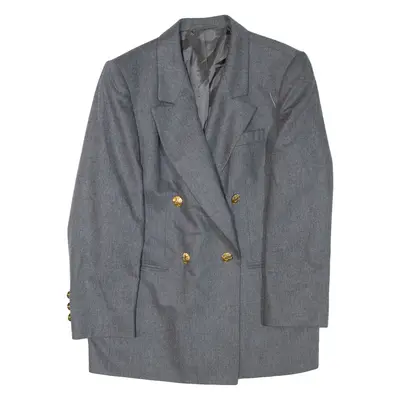 Womens Blazer Jacket Grey Wool L