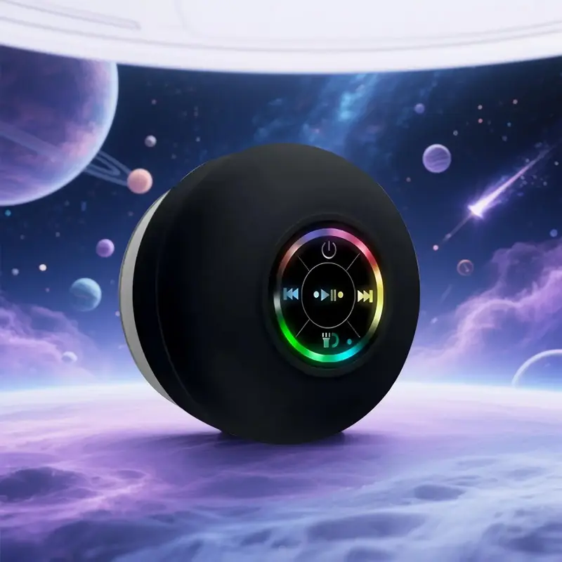 Waterproof Bluetooth-compatible Speaker with LED Lights, Portable Wireless Mini Speaker for Bathroom Kitchen Outdoor Use, Ipx...