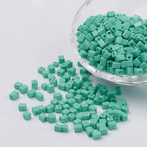 Cube Opaque Colours Glass Seed Beads