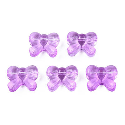 Transparent Spray Painted Glass Beads