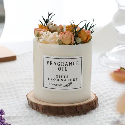 Dried Flowers Decor Romantic Candles | style: Blue Campanula | Model: No gift box