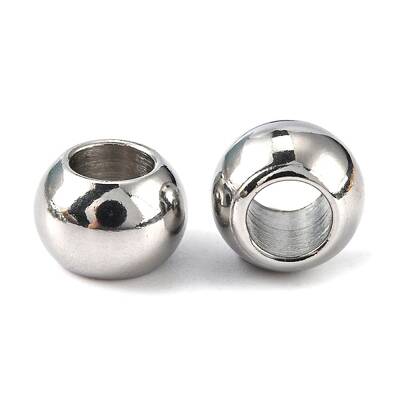 Tarnish Resistant Rondelle 201 Stainless Steel European Beads