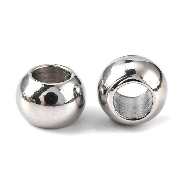 Tarnish Resistant Rondelle 201 Stainless Steel European Beads