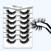 7 Pairs D Curl False Eyelashes, DIY Eyelash Extensions Kit, Natural Curling Eye Makeup Strip Lashes, Daily Use Eyelash for La...