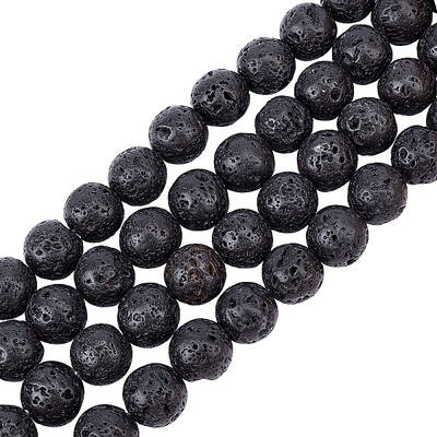 4 Strands Natural Lava Rock Beads Strands